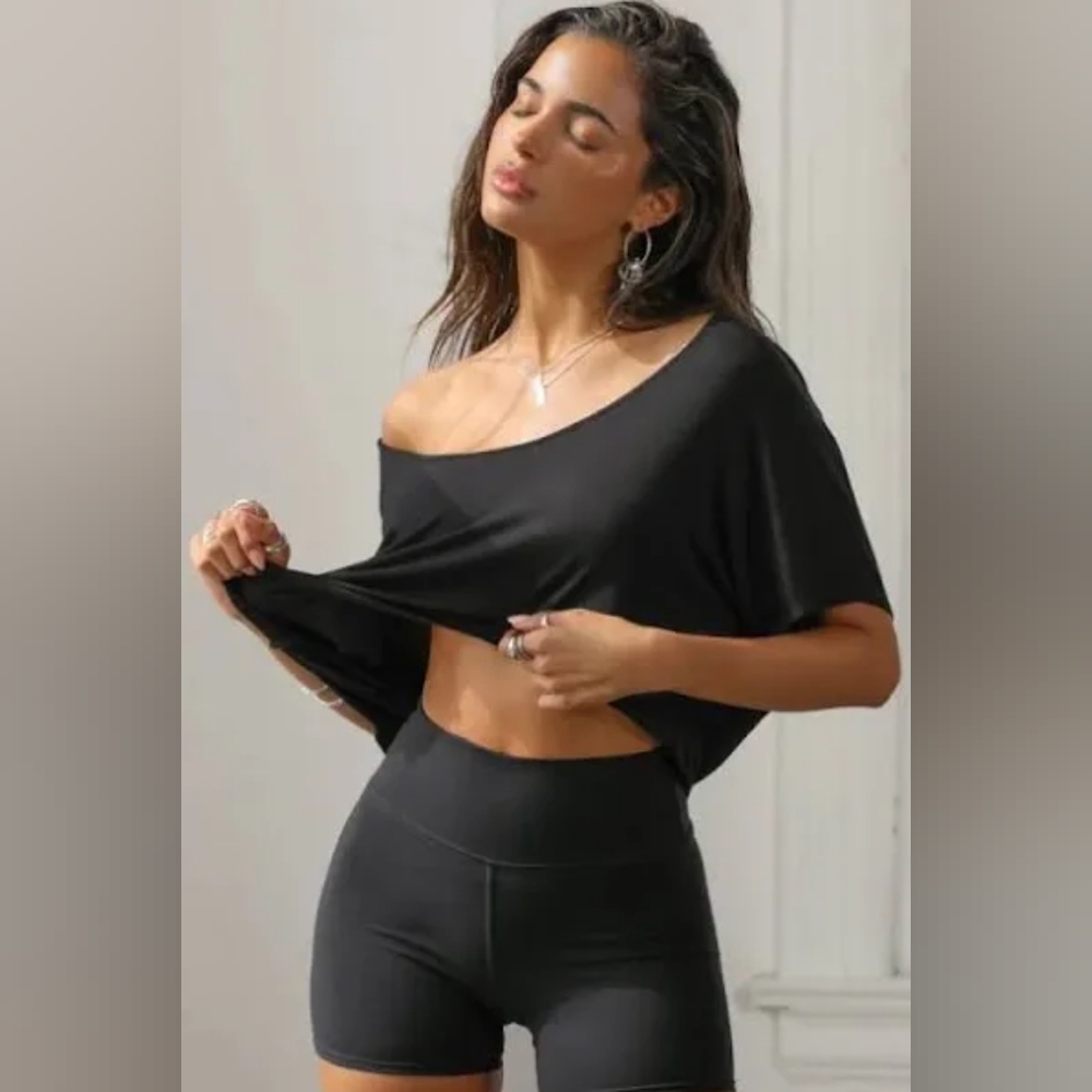 Joah Brown Slouchy Cropped Top S/M In Great Condition